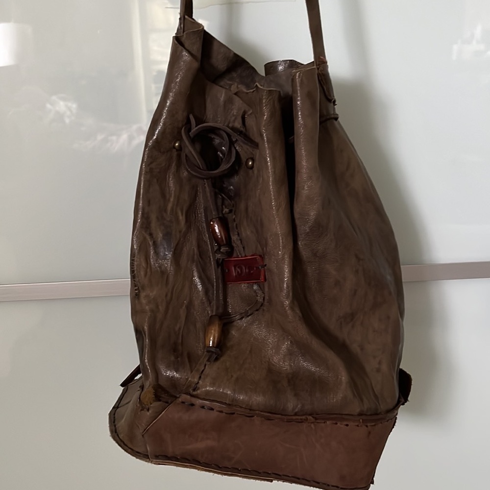 Military green Handmade bucket bag